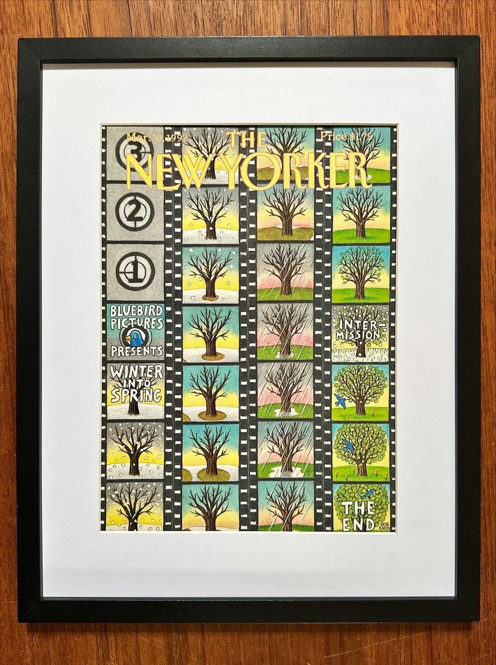 Framed 1992 The New Yorker March 30 Winter Into Spring by Bob Knox